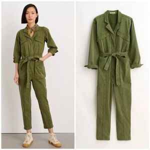 Alex Mill Green Expedition Jumpsuit Washed Twill Army Olive Green Size S